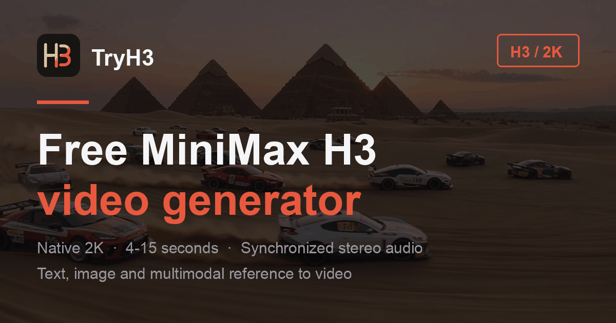 MiniMax H3 AI Video Generator Free Online